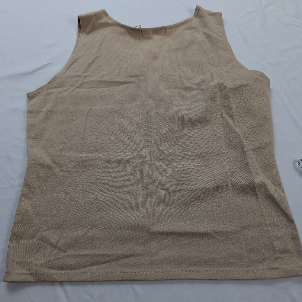 Extra Touch Tan Tank Top with Embroidered Detail - Picture 5 of 5
